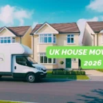 UK house move costs – white removal van parked outside UK home 2025 (1)